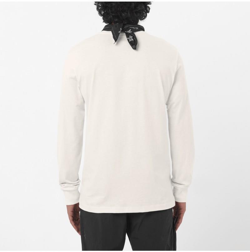 Chest Logo LS Tee - Mens - whisper white 1
