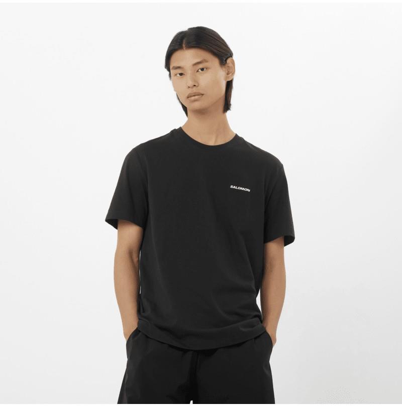 Chest Logo Regular Tee - Mens - deep black 1