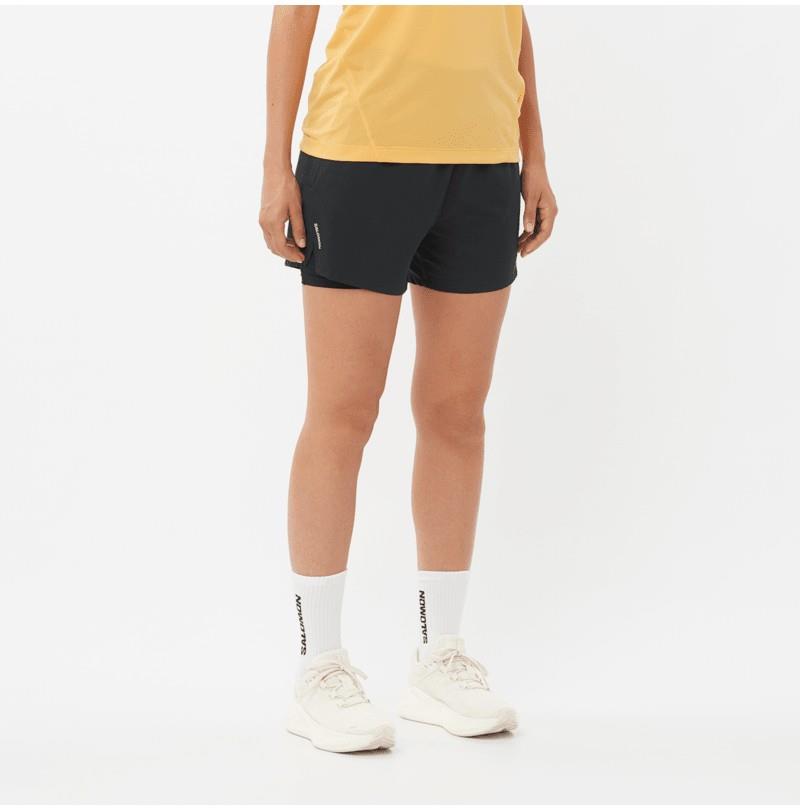 SHAKEout Core 2-in-1 Shorts, 4" Inseam - Womens - deep black 1