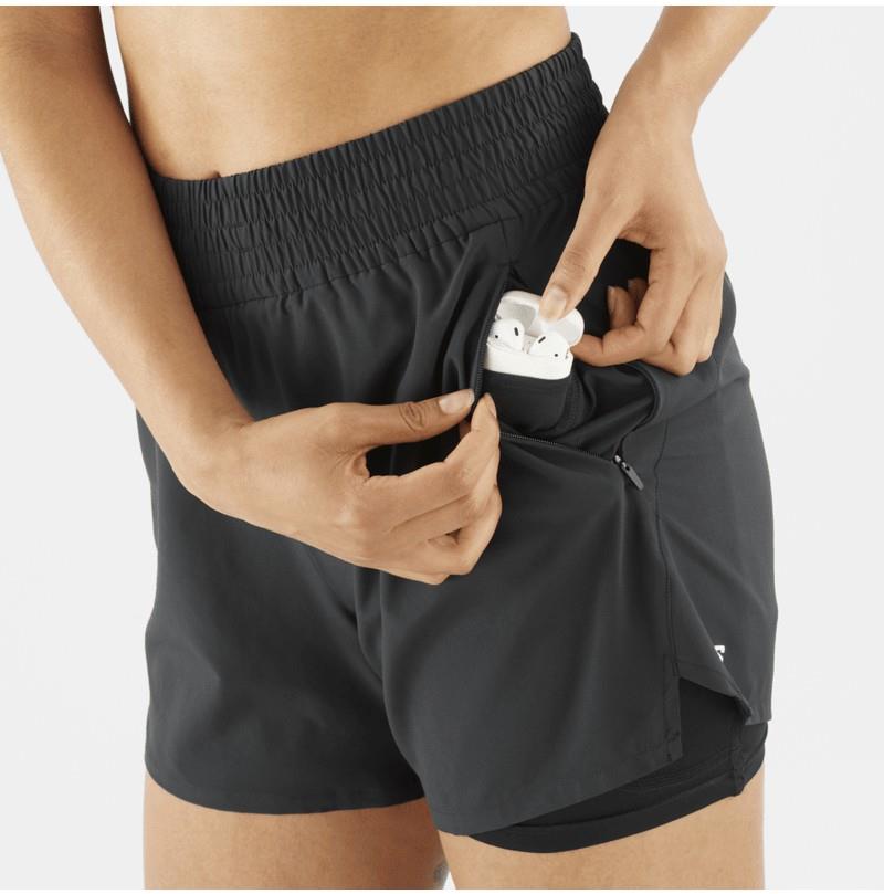 SHAKEout Core 2-in-1 Shorts, 4" Inseam - Womens - deep black 1