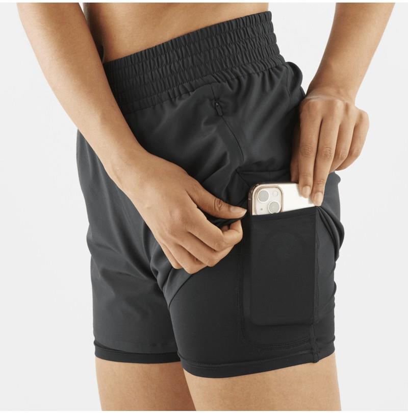 SHAKEout Core 2-in-1 Shorts, 4" Inseam - Womens - deep black 1