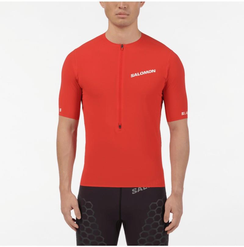 S/Lab Zip SS Tee - Mens - fiery red 1