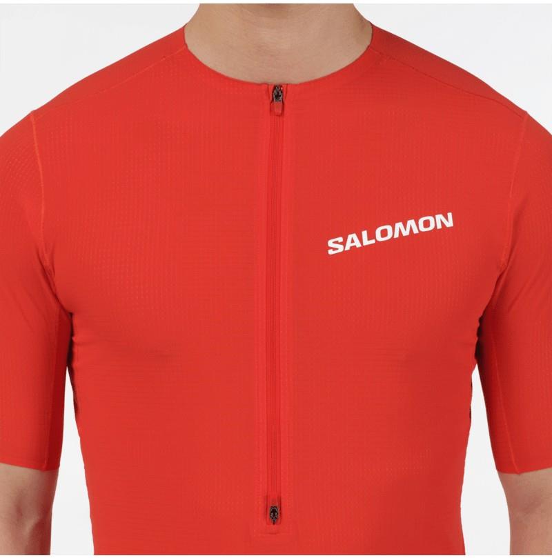 S/Lab Zip SS Tee - Mens - fiery red 1