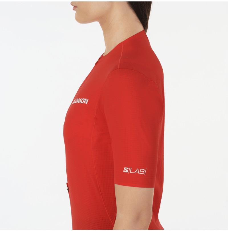 S/Lab Zip SS Tee - Womens - fiery red 1