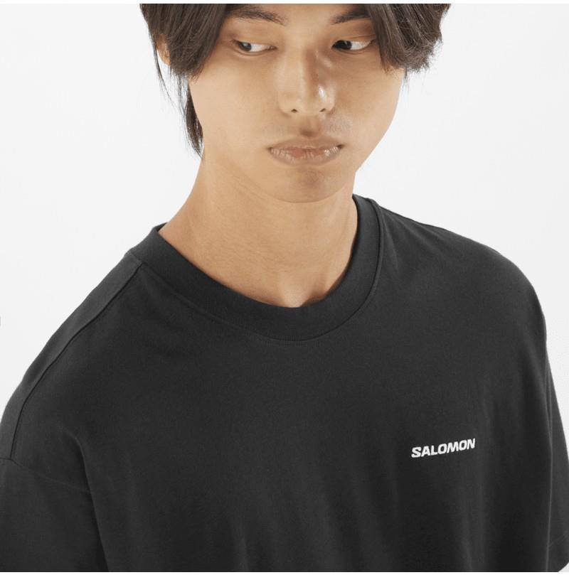 Salomon Chest Logo Tee - Mens - deep black 1