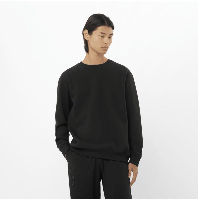 Salomon Logo Crewneck - Mens - deep black 1