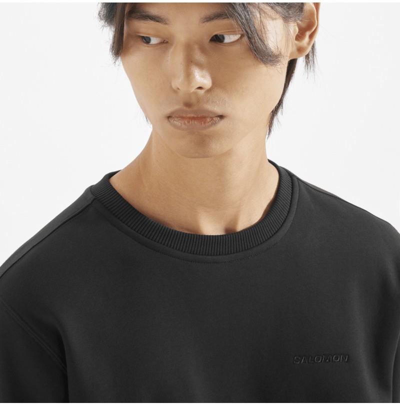 Salomon Logo Crewneck - Mens - deep black 1