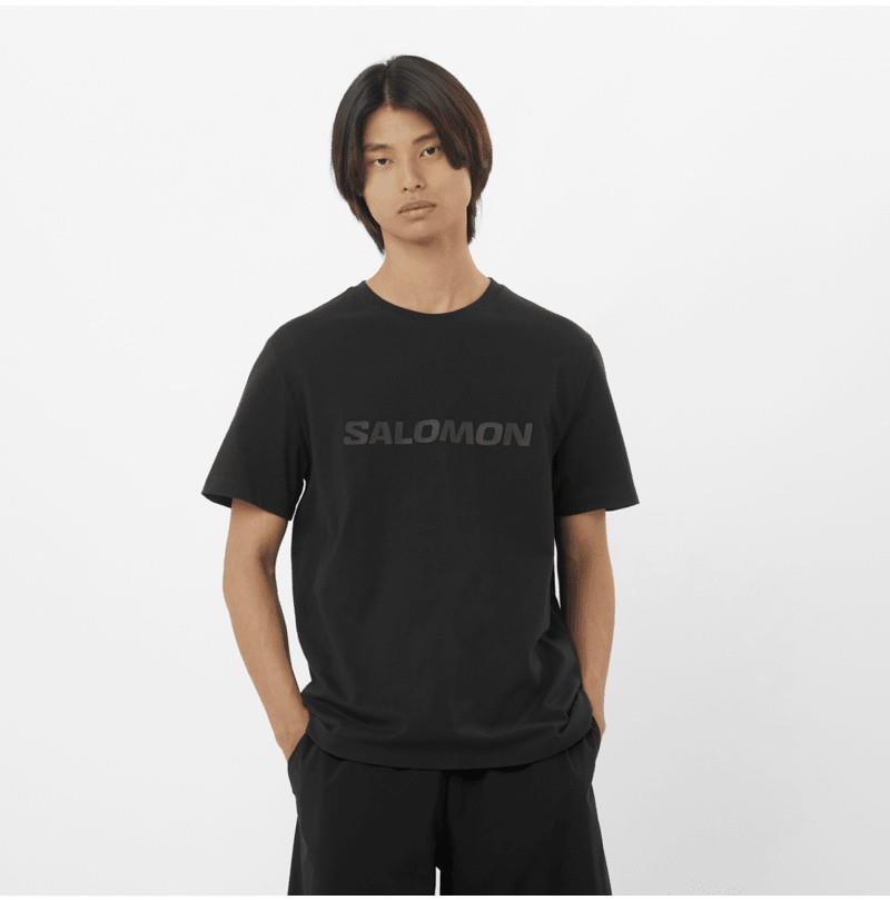 Salomon Logo SS Tee - Mens - deep black 1