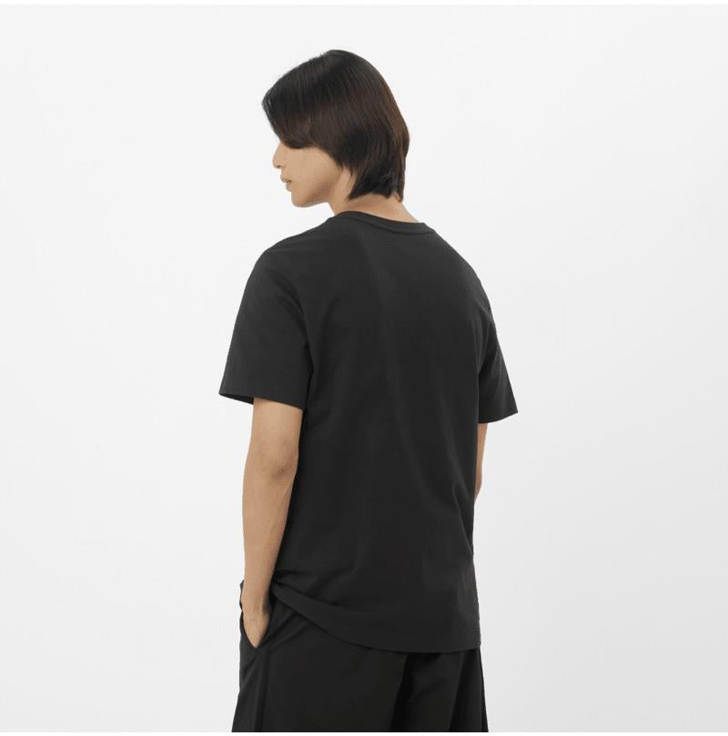 Salomon Logo SS Tee - Mens - deep black 1