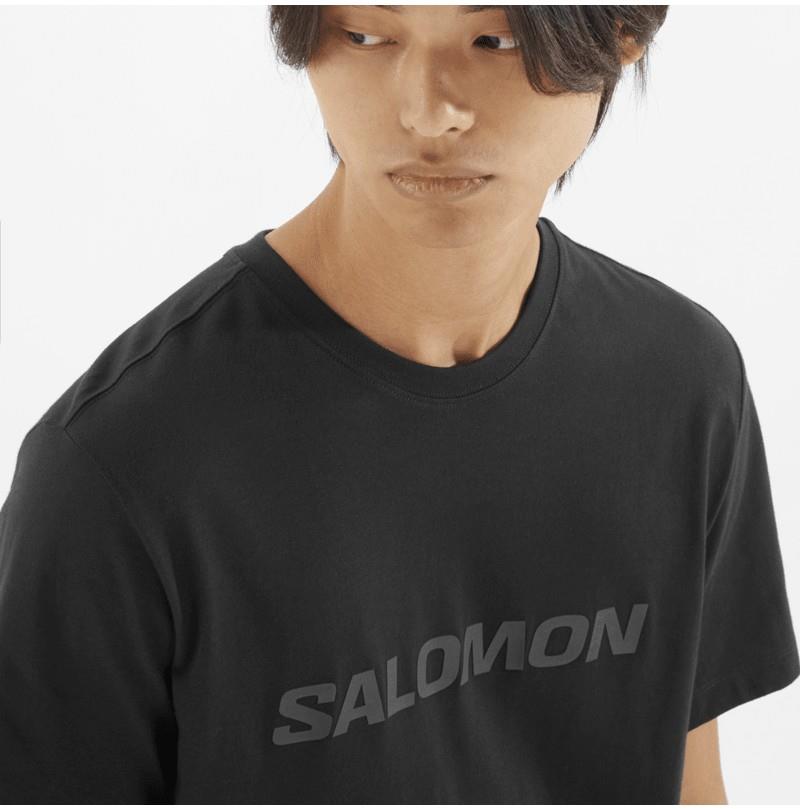 Salomon Logo SS Tee - Mens - deep black 1