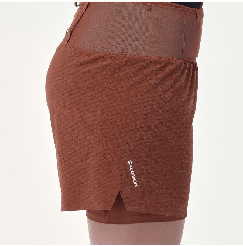 Sense Aero 2-in-1 Shorts, 4" Inseam - Womens - burnt umber 1