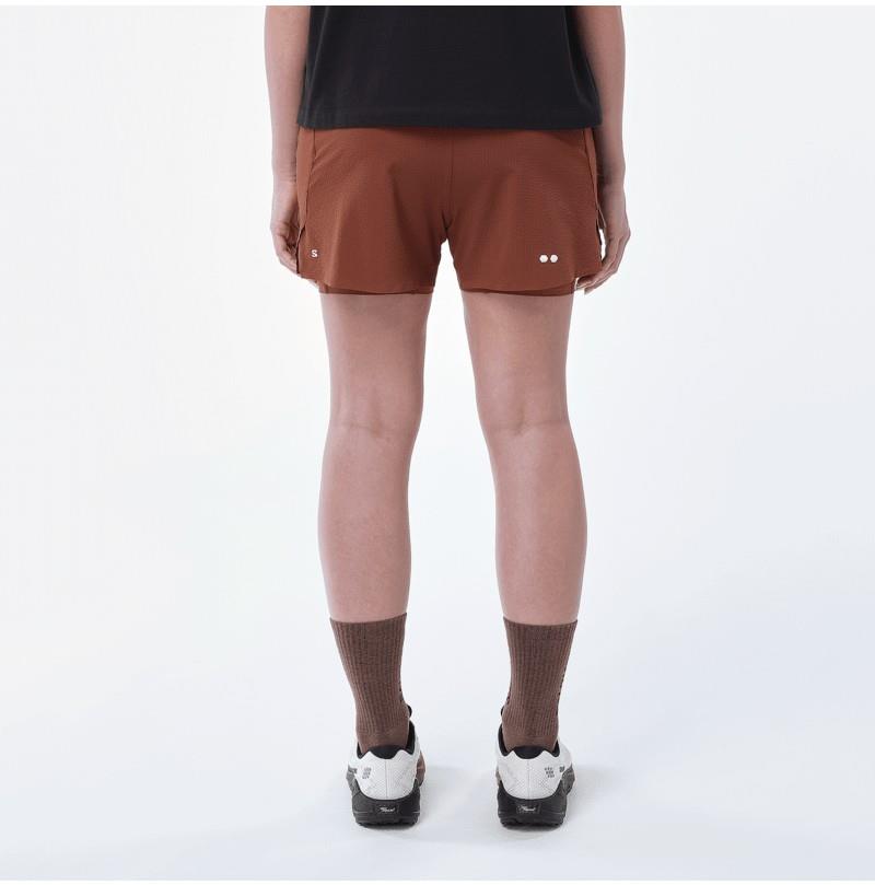 Sense Aero 2-in-1 Shorts, 4" Inseam - Womens - burnt umber 1