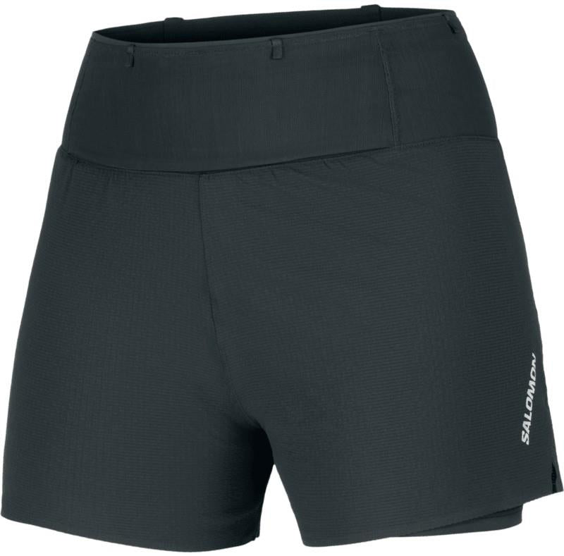 Sense Aero 2-in-1 Shorts, 4" Inseam - Womens - deep black / reflective charcoal gray 1