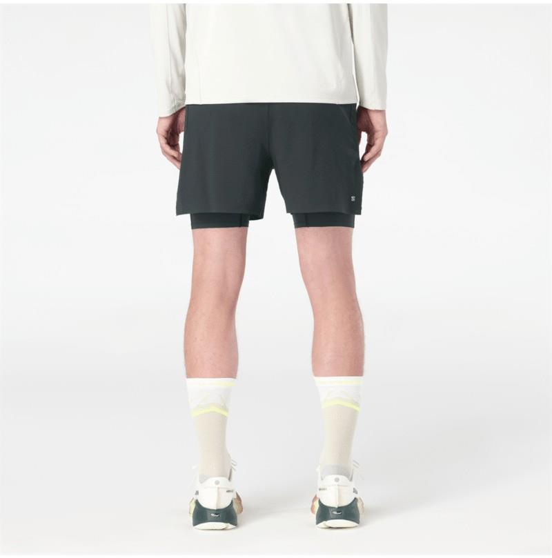 Sense Aero 2-in-1 Shorts, 5" Inseam - Mens - deep black / reflective charcoal gray 1