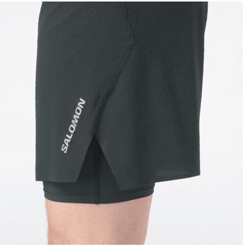 Sense Aero 2-in-1 Shorts, 5" Inseam - Mens - deep black / reflective charcoal gray 1