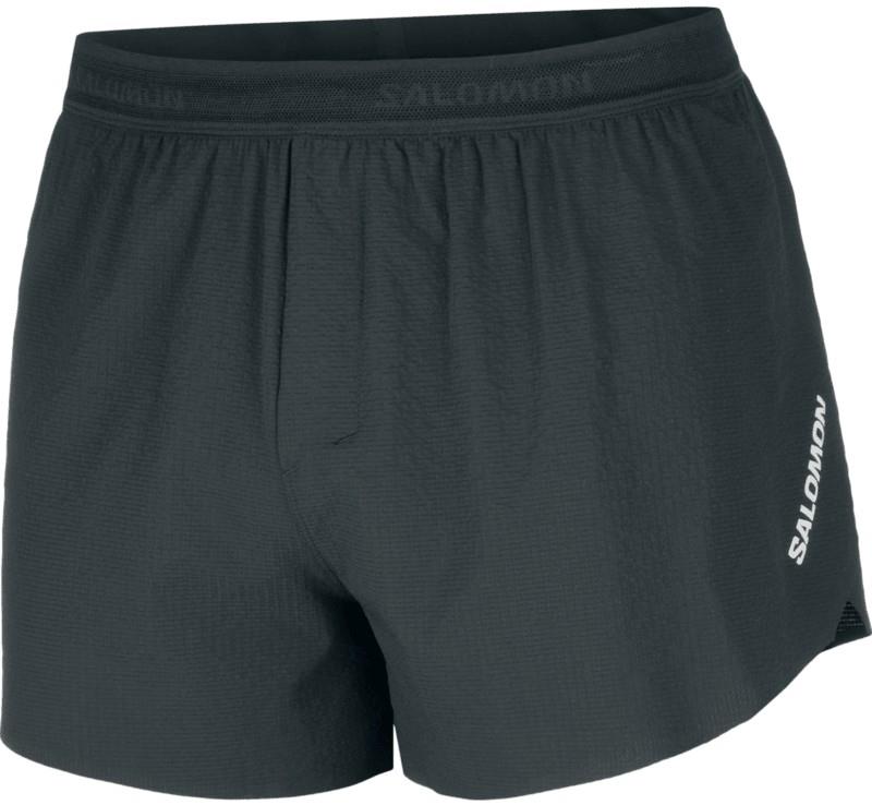 Sense Aero Split Shorts, 3" Inseam - Mens - deep black / reflective light gray 1
