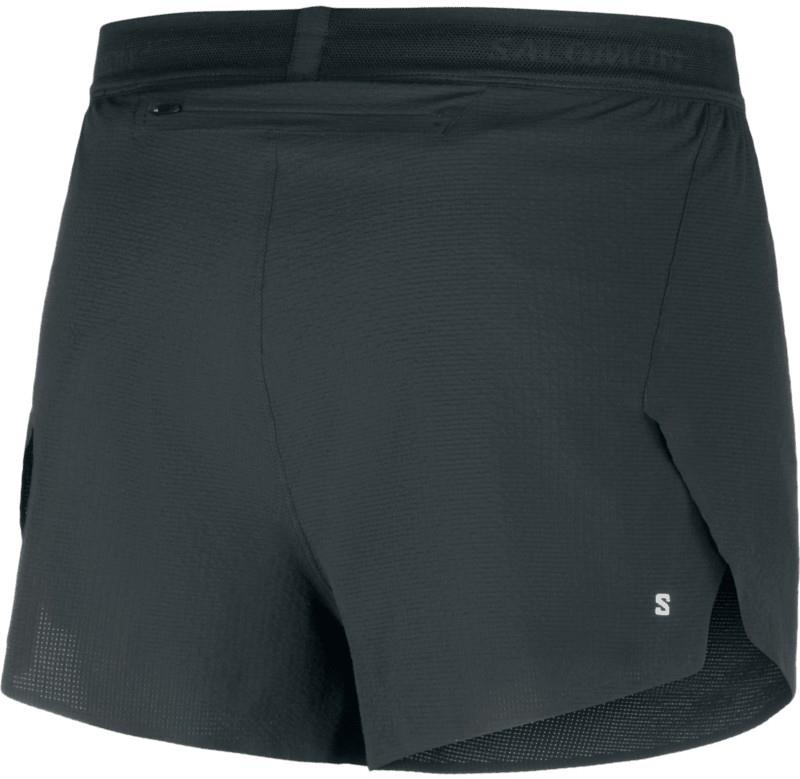 Sense Aero Split Shorts, 3" Inseam - Mens - deep black / reflective light gray 1