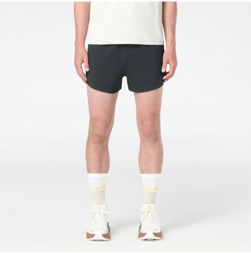 Sense Aero Split Shorts, 3" Inseam - Mens - deep black / reflective light gray 1