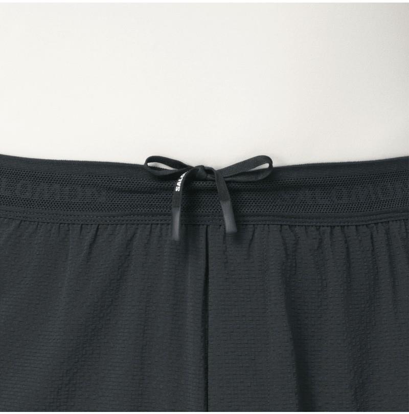 Sense Aero Split Shorts, 3" Inseam - Mens - deep black / reflective light gray 1