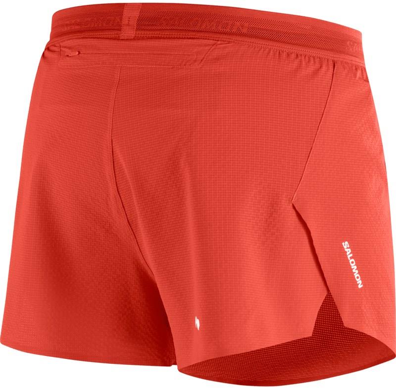 Sense Aero Split Shorts, 3" Inseam - Mens - fiery red 1
