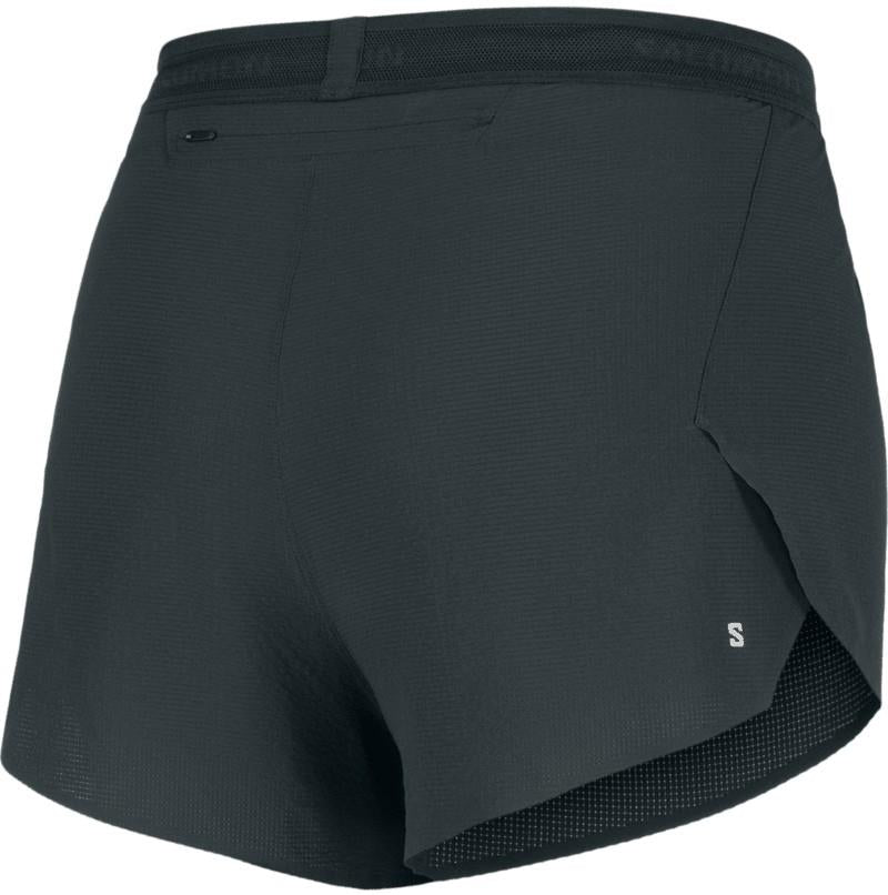 Sense Aero Split Shorts, 3" Inseam - Womens - deep black / reflective light gray 1
