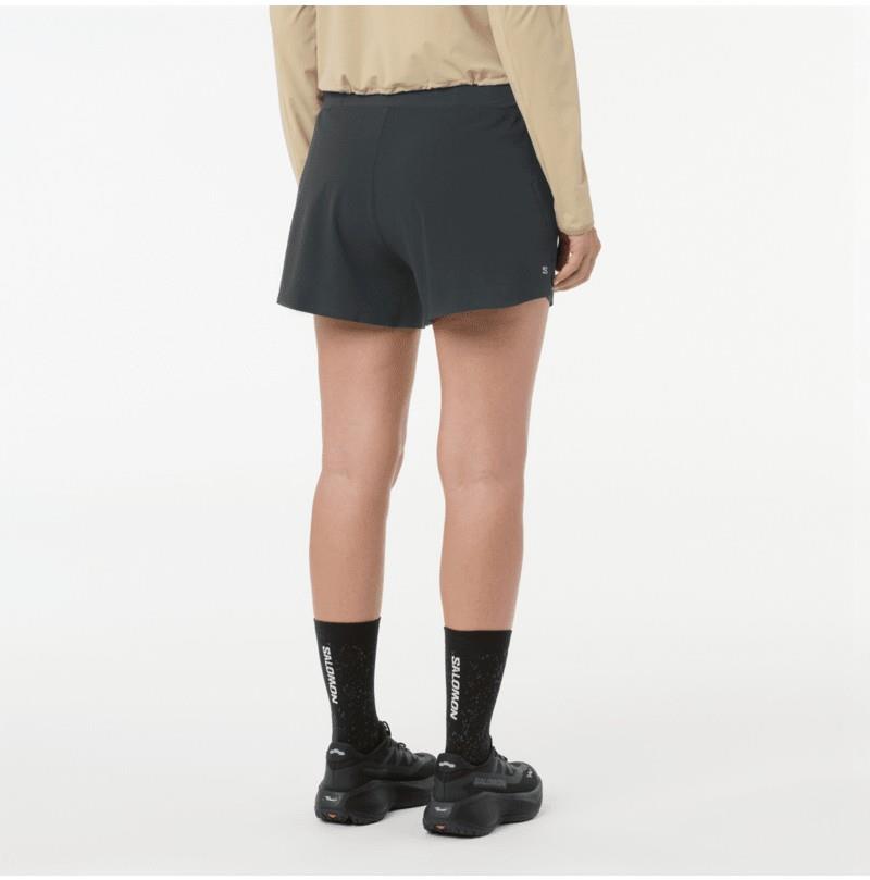 Sense Aero Split Shorts, 3" Inseam - Womens - deep black / reflective light gray 1