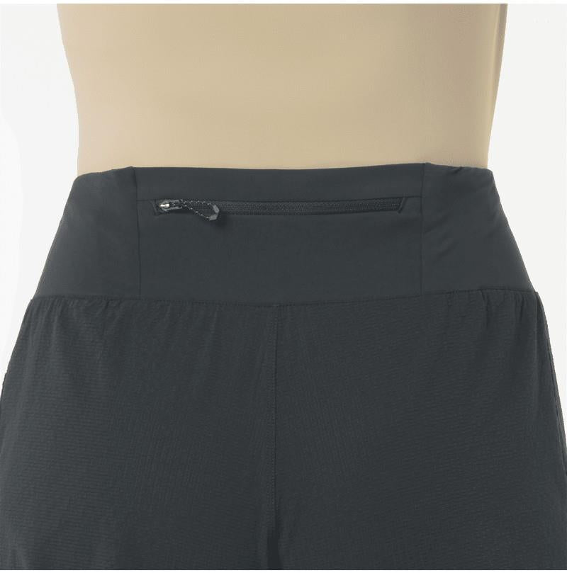 Sense Aero Split Shorts, 3" Inseam - Womens - deep black / reflective light gray 1