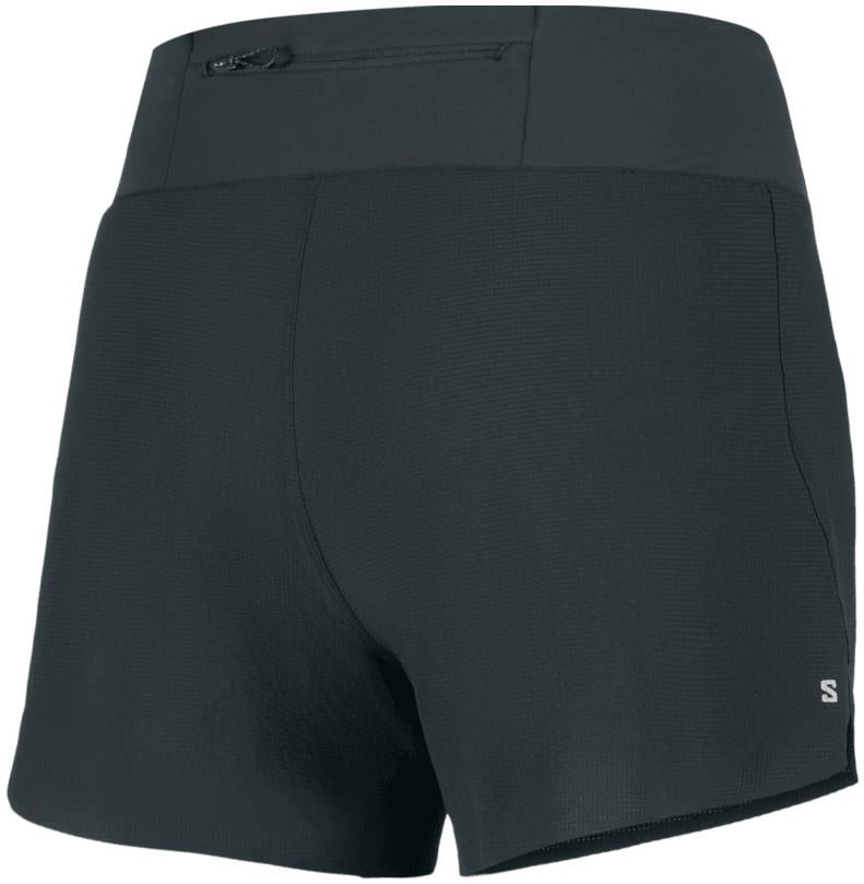 Sense Aero Stow Shorts, 4" Inseam - Womens - deep black / reflective light gray 1