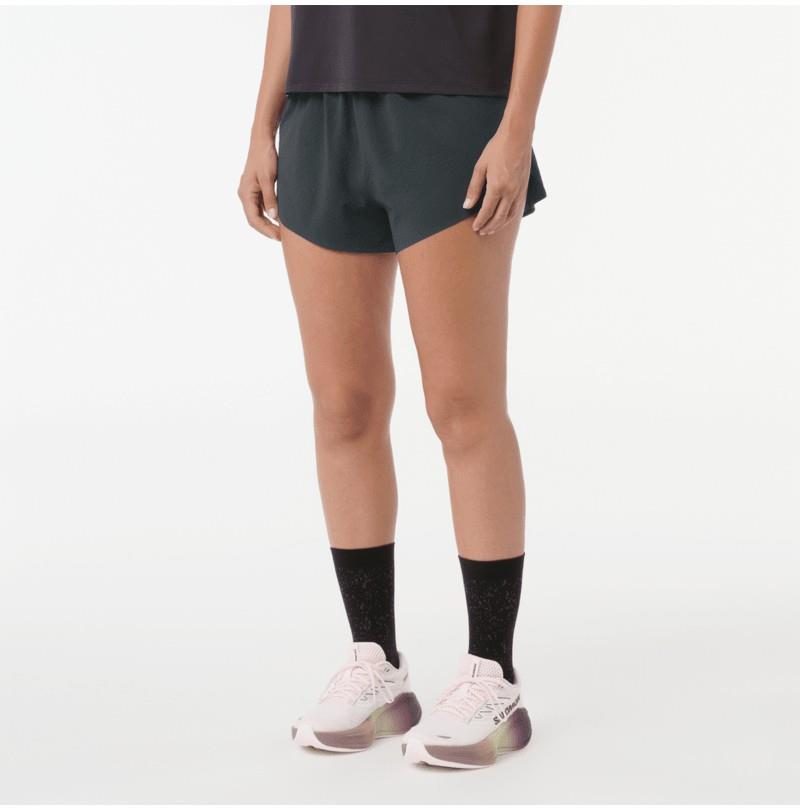 Sense Aero Stow Shorts, 4" Inseam - Womens - deep black / reflective light gray 1