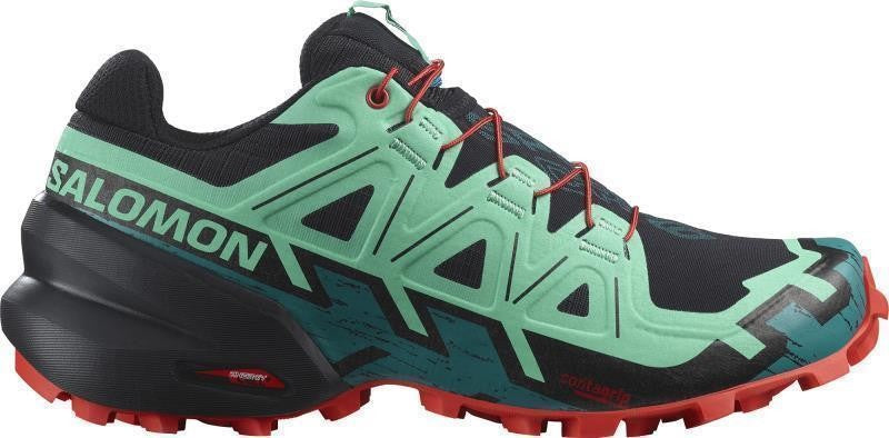 Speedcross 6 - Womens - black / biscay green / fiery red 1