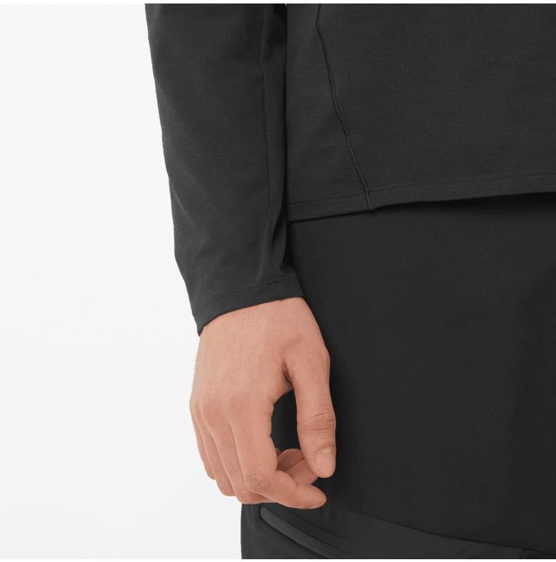 Trackline LS Tee - Mens - deep black 1