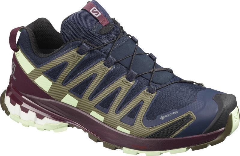 XA Pro 3D V8 GTX - Womens - Navy Blazer / Wine Tasting / Patina Green 1