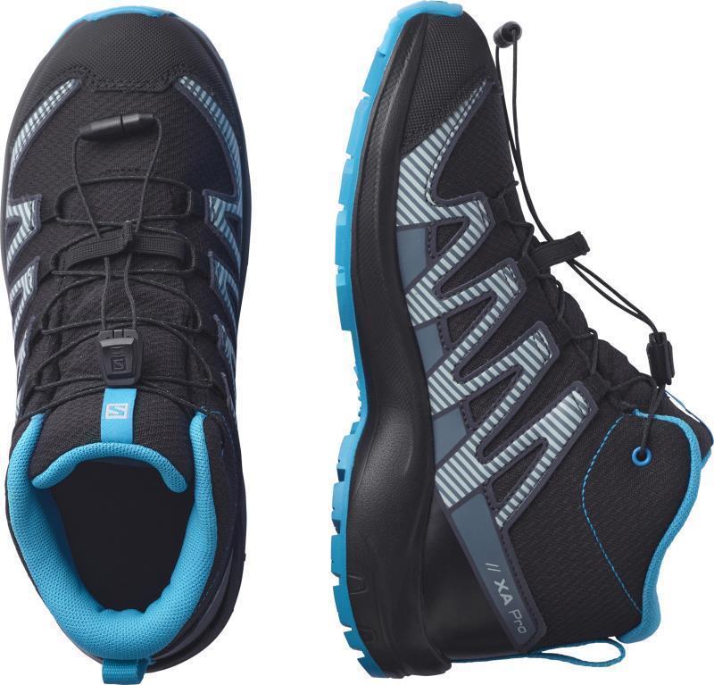 XA Pro V8 Mid CSWP - Junior - Black / Monument / Hawaiian Ocean 4
