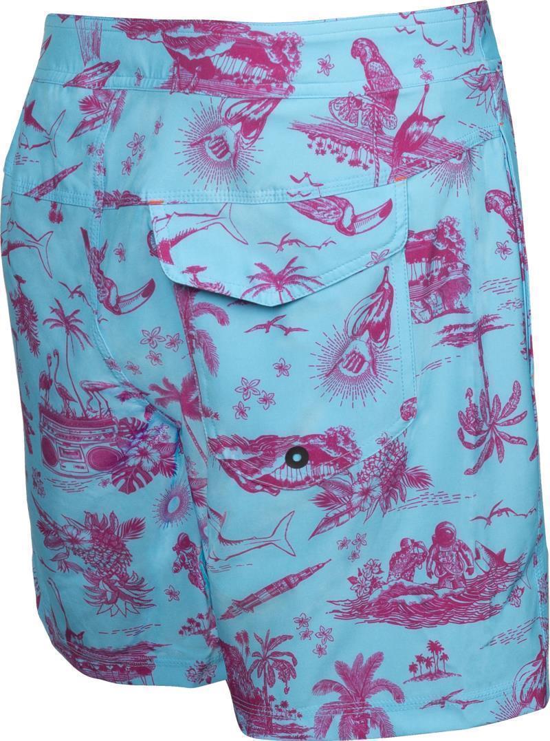 Betawave 2n1 Boardie, 17" Outseam - Mens - Blue Astro Surf & Turf 2