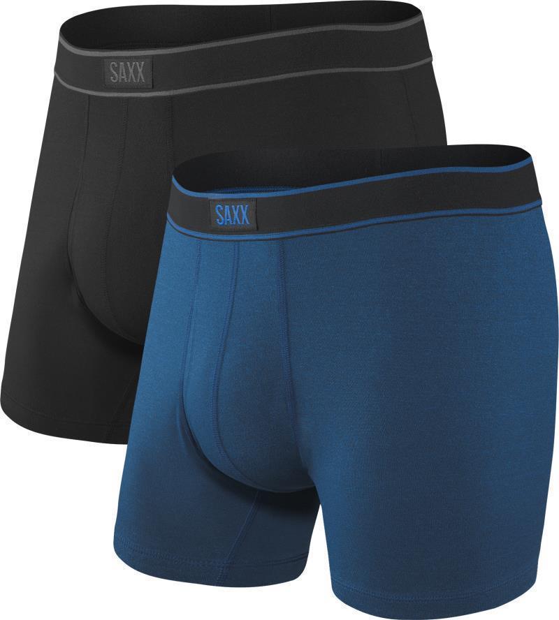 Daytripper Boxer Brief Fly, 5" Inseam - Mens - 2 Pack - Black / City Blue Heather 1