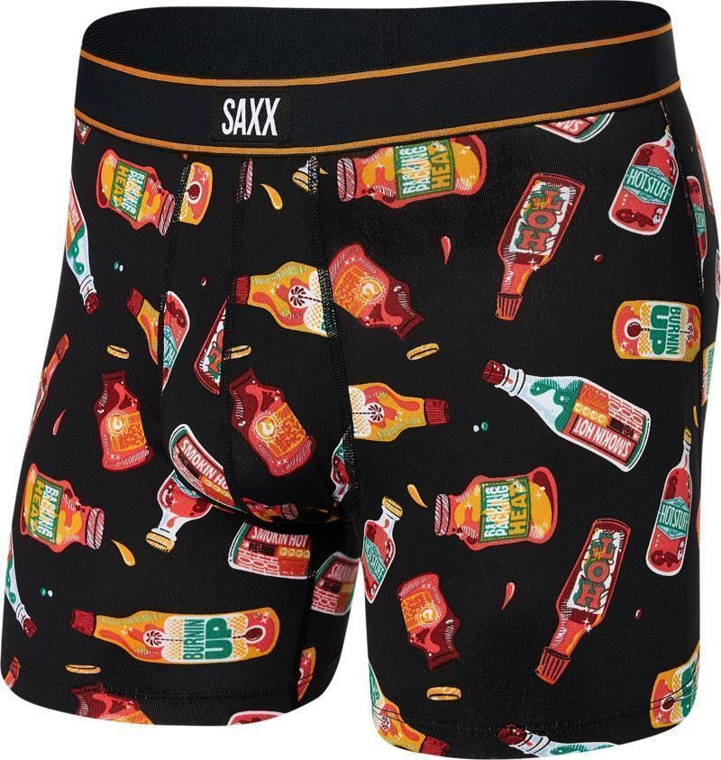 Daytripper Comfort Stretch Boxer Brief Fly, 5" Inseam - Mens - hot ones-black 1