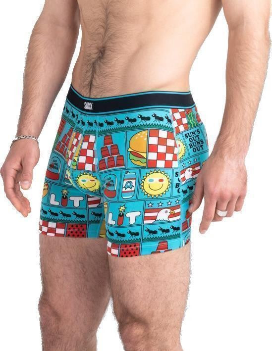 Daytripper Comfort Stretch Boxer Brief Fly, 5" Inseam - Mens - july block party-blue 1