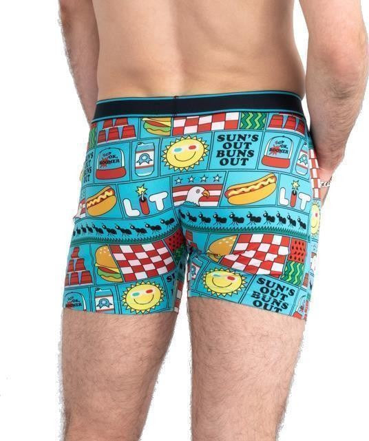 Daytripper Comfort Stretch Boxer Brief Fly, 5" Inseam - Mens - july block party-blue 1
