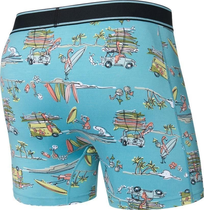 Daytripper Comfort Stretch Boxer Briefs w/ Fly, 5" Inseam - Mens - beach or bust-reef blue 1