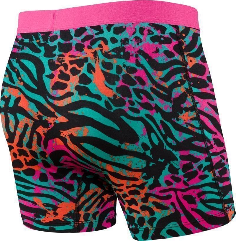 Daytripper Comfort Stretch Boxer Briefs w/ Fly, 5" Inseam - Mens - black cheetah party 1
