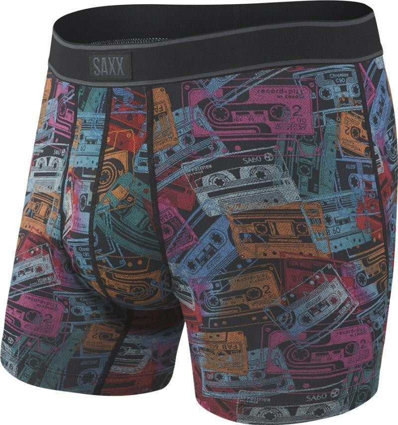 Daytripper Comfort Stretch Boxer Briefs w/ Fly, 5" Inseam - Mens - black mix tape 1