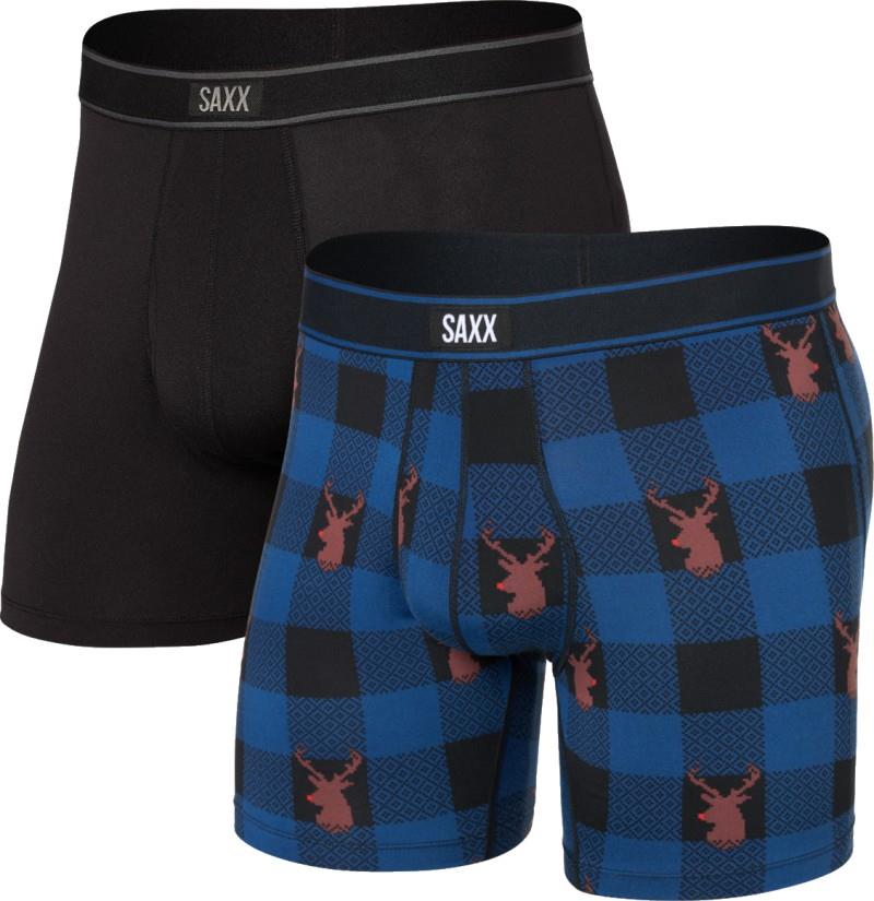 Daytripper Comfort Stretch Boxer Briefs w/ Fly, 6" Inseam - Mens - 2 Pack - nose so brite / black 1