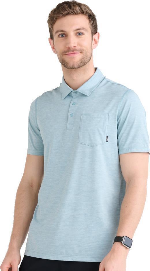 DropTemp All Day Cooling Polo - Mens - Light Aqua Heather 3