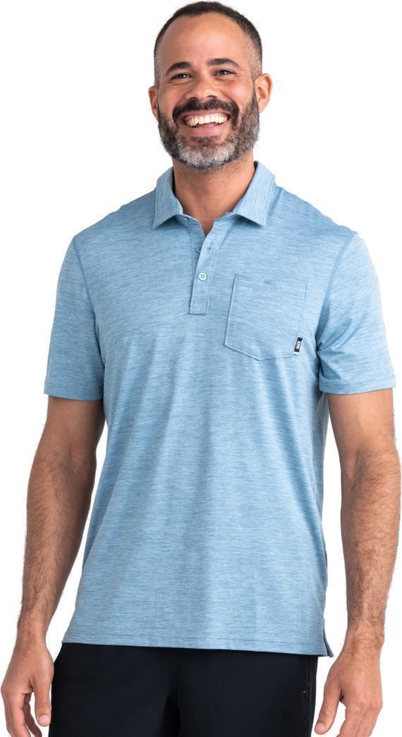 DropTemp All Day Cooling Polo - Mens - Washed Blue Heather 3