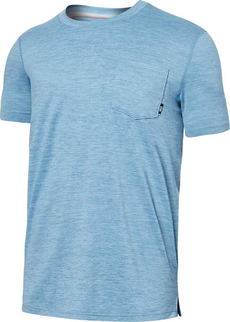 DropTemp All Day Cooling SS Pocket Tee - Mens - Washed Blue Heather 1