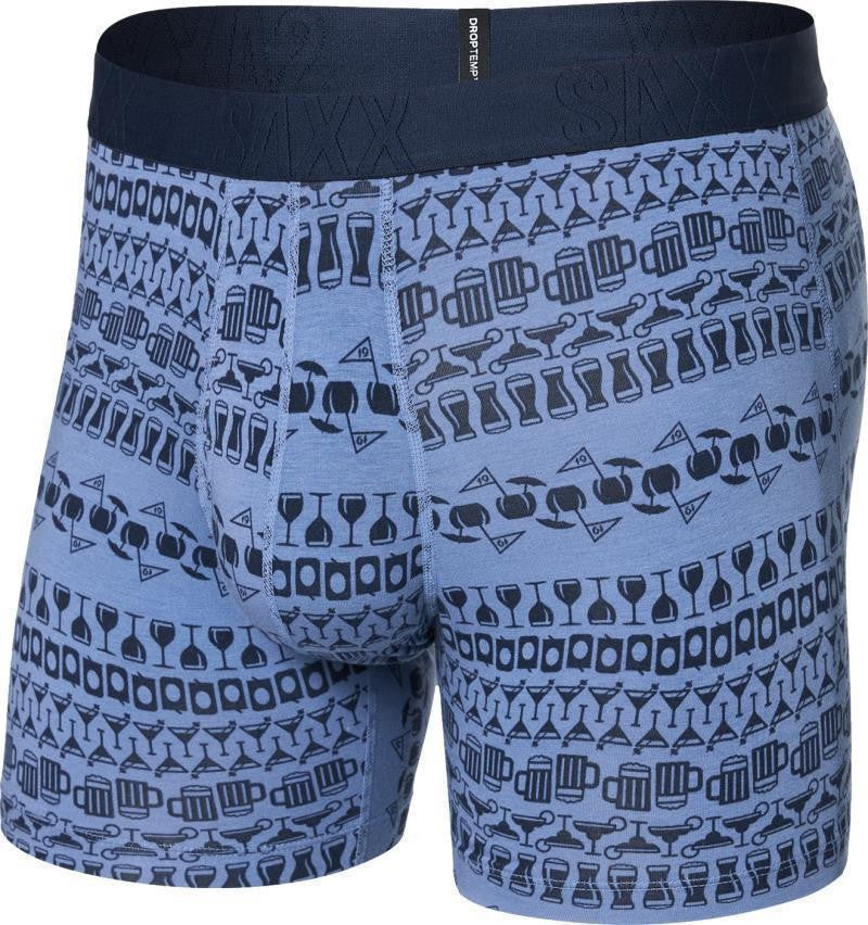 DropTemp Cooling Cotton Boxer Brief Fly, 5" Inseam - Mens - 19th hole stripe-blue 1