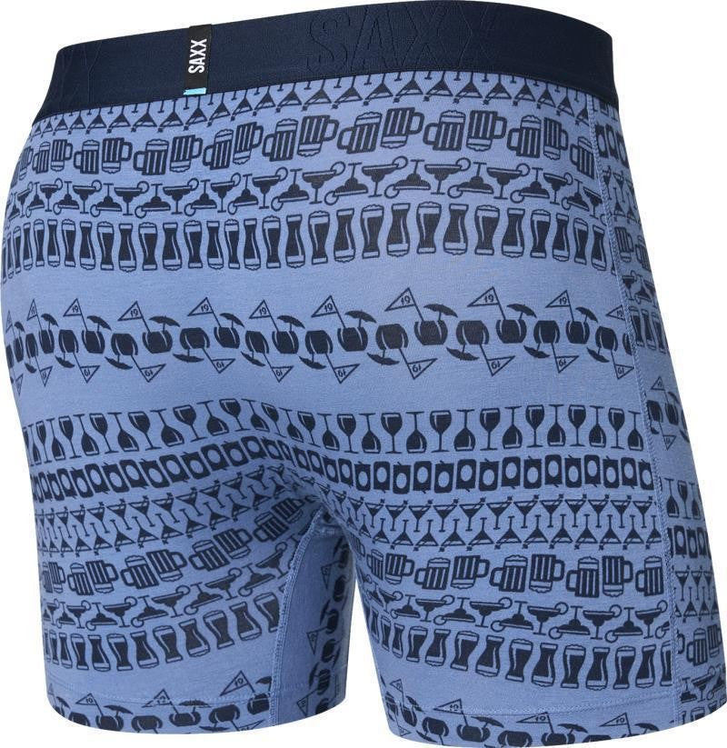DropTemp Cooling Cotton Boxer Brief Fly, 5" Inseam - Mens - 19th hole stripe-blue 1