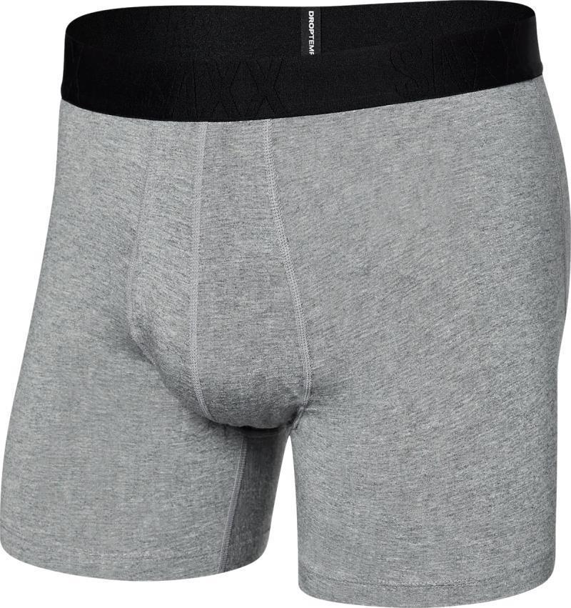 DropTemp Cooling Cotton Boxer Brief Fly, 5" Inseam - Mens - Dark Grey Heather 1