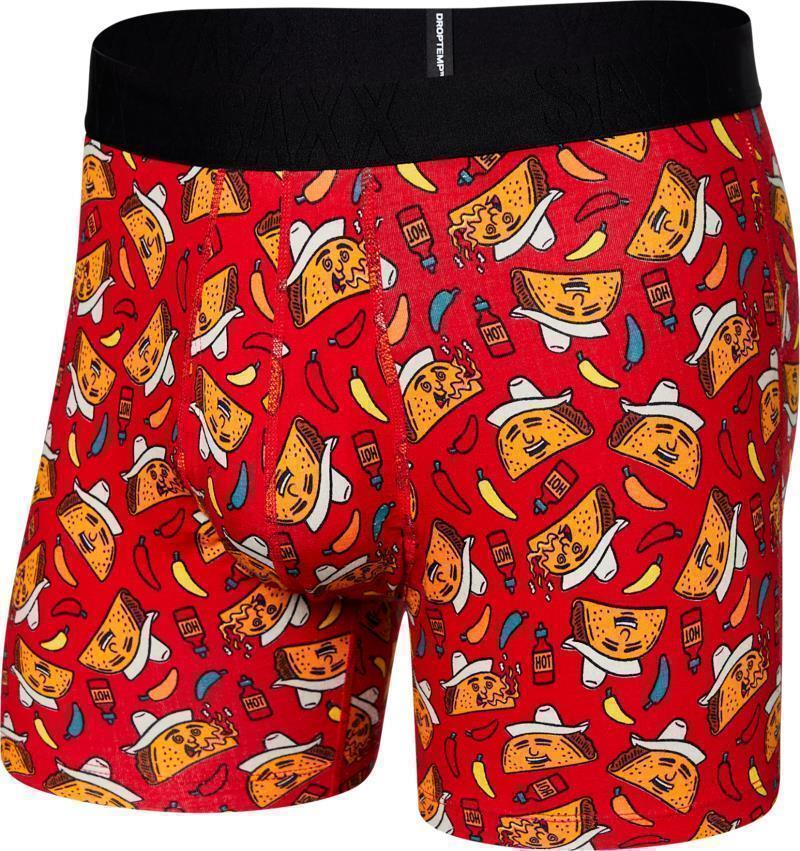 DropTemp Cooling Cotton Boxer Brief Fly, 5" Inseam - Mens - Tacqueria-Red 1