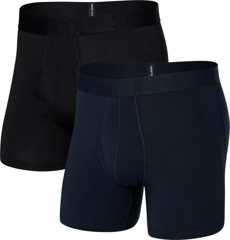 DropTemp Cooling Cotton Boxer Brief Fly, 5" Inseam - Mens - 2 Pack - Dark Ink / Black 1